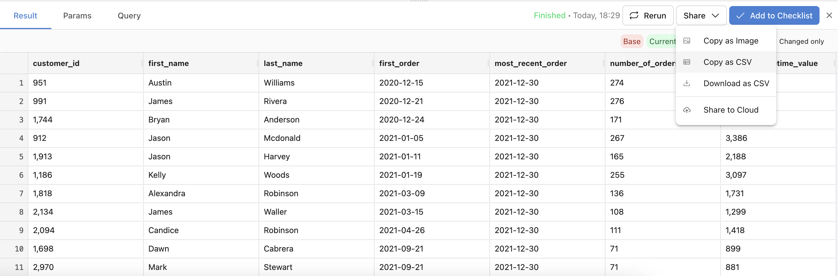 Export query results to CSV